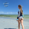 Ensemble Rashguard UV Manche Longue NOVA - Couleurs Lagon - dos