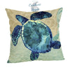 Housse de Coussin Tortue carré 45cm 18" - Couleurs Lagon