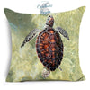 Housse de Coussin Tortue carré 45cm 18" - Couleurs Lagon