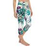 Legging de Yoga Court Taille Haute Couleurs Lagon FLORAL 2 - Couleurs Lagon