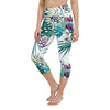Legging de Yoga Court Taille Haute Couleurs Lagon FLORAL 2 - Couleurs Lagon