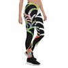 Legging de Yoga Long Taille Basse FLORAL HIBISCUS CF - Couleurs Lagon
