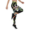 Legging de Yoga Long Taille Basse FLORAL HIBISCUS CF - Couleurs Lagon