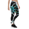 Legging de Yoga Long Taille Basse FLORAL LIBELLULE 2 CF - Couleurs Lagon