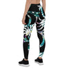 Legging de Yoga Long Taille Basse FLORAL LIBELLULE CF - Couleurs Lagon