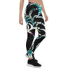 Legging de Yoga Long Taille Basse FLORAL LIBELLULE CF - Couleurs Lagon