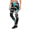 Legging de Yoga Long Taille Basse FLORAL LIBELLULE CF - Couleurs Lagon