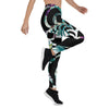 Legging de Yoga Long Taille Basse FLORAL LIBELLULE CF - Couleurs Lagon