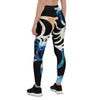 Legging de Yoga Long Taille Basse TIEDYE MARBRE MARINE CF - Couleurs Lagon