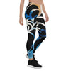 Legging de Yoga Long Taille Basse TIEDYE MARBRE MARINE CF - Couleurs Lagon