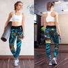 Legging de Yoga Long Taille Haute BLEU BENITIER 1 Ceinture Noir - 1 poche - Couleurs Lagon