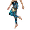 Legging de Yoga Long Taille Haute BLEU BENITIER 1 Ceinture Noir - 1 poche - Couleurs Lagon