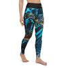 Legging de Yoga Long Taille Haute BLEU BENITIER 1 Ceinture Noir - 1 poche - Couleurs Lagon