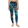 Legging de Yoga Long Taille Haute BLEU BENITIER 1 Ceinture Noir - 1 poche - Couleurs Lagon