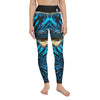 Legging de Yoga Long Taille Haute BLEU BENITIER 2 Ceinture Noir - 1 poche - Couleurs Lagon