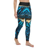 Legging de Yoga Long Taille Haute BLEU BENITIER 2 Ceinture Noir - 1 poche - Couleurs Lagon