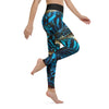 Legging de Yoga Long Taille Haute BLEU BENITIER 2 Ceinture Noir - 1 poche - Couleurs Lagon