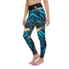 Legging de Yoga Long Taille Haute BLEU BENITIER 2 Ceinture Noir - 1 poche - Couleurs Lagon