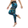 Legging de Yoga Long Taille Haute BLEU BENITIER 2 Ceinture Noir - 1 poche - Couleurs Lagon