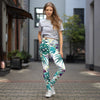 Legging de Yoga Long Taille Haute FLORAL 2 - poche - Couleurs Lagon