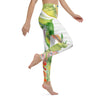 Legging de Yoga Long Taille Haute FLORAL HIBISCUS - 1 poche - Couleurs Lagon