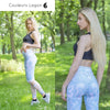 Leggings Mandala Haute Elasticité pour Femme - Couleurs Lagon - cote et dos