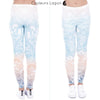 Leggings Mandala Haute Elasticité pour Femme - Couleurs Lagon - avant et dos