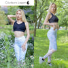 Leggings Mandala Haute Elasticité pour Femme - Couleurs Lagon - avant coté droit