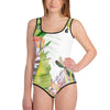 Maillot de Bain Pour Adolescente FLORAL 1b - Couleurs Lagon