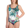 Maillot de Bain Pour Adolescente FLORAL 2b - Couleurs Lagon