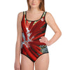 Maillot de Bain Pour Adolescente OURSIN CRAYON ROUGE - Couleurs Lagon