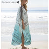 Maxi Kaftan Robe Longue de Plage - Couleurs Lagon