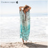Maxi Kaftan Robe Longue de Plage - Couleurs Lagon