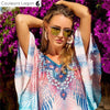 Mini robe paréo tunique mousseline PALMIERA - Couleurs Lagon