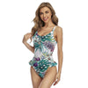 Monokini COULEURS LAGON dos nu et ourlet à volants FLORAL VERT - Couleurs Lagon