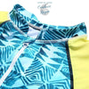 Monokini Push-Up Rasguard Manche Longue LOSANGE - Couleurs Lagon - détails col rond et coutures hautes qualité