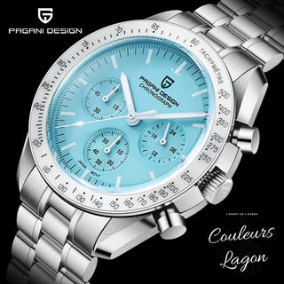 Montre Luxe Chronographe Analogique à Quartz SPEEDMASTER MoonWatch V4 - Couleurs Lagon