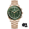 Montre Luxe Chronographe Analogique à Quartz SPEEDMASTER MoonWatch V4 - Couleurs Lagon