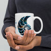 Mug Blanc Brillant 11oz 15oz COULEURS LAGON NAUTILE BENITIER BLEU - Couleurs Lagon