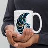 Mug Blanc Brillant 11oz 15oz COULEURS LAGON NAUTILE BENITIER BLEU - Couleurs Lagon