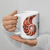 Mug Blanc Brillant 11oz 15oz COULEURS LAGON NAUTILE GORGONES ROUGE - Couleurs Lagon