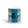 Mug Céramique Blanc Brillant ALGUES et MEDUSES BLEU LAGON - Couleurs Lagon