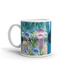 Mug Céramique Blanc Brillant ALGUES et MEDUSES BLEU LAGON - Couleurs Lagon