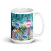 Mug Céramique Blanc Brillant ALGUES et MEDUSES BLEU LAGON - Couleurs Lagon