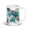 Mug Céramique Blanc Brillant FLORAL LIBELLULE - Couleurs Lagon