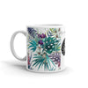 Mug Céramique Blanc Brillant FLORAL LIBELLULE - Couleurs Lagon