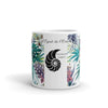 Mug Céramique Blanc Brillant FLORAL LIBELLULE - Couleurs Lagon