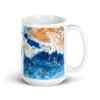 Mug Céramique Blanc Brillant TIE-DYE BLEU OUTREMER - Couleurs Lagon