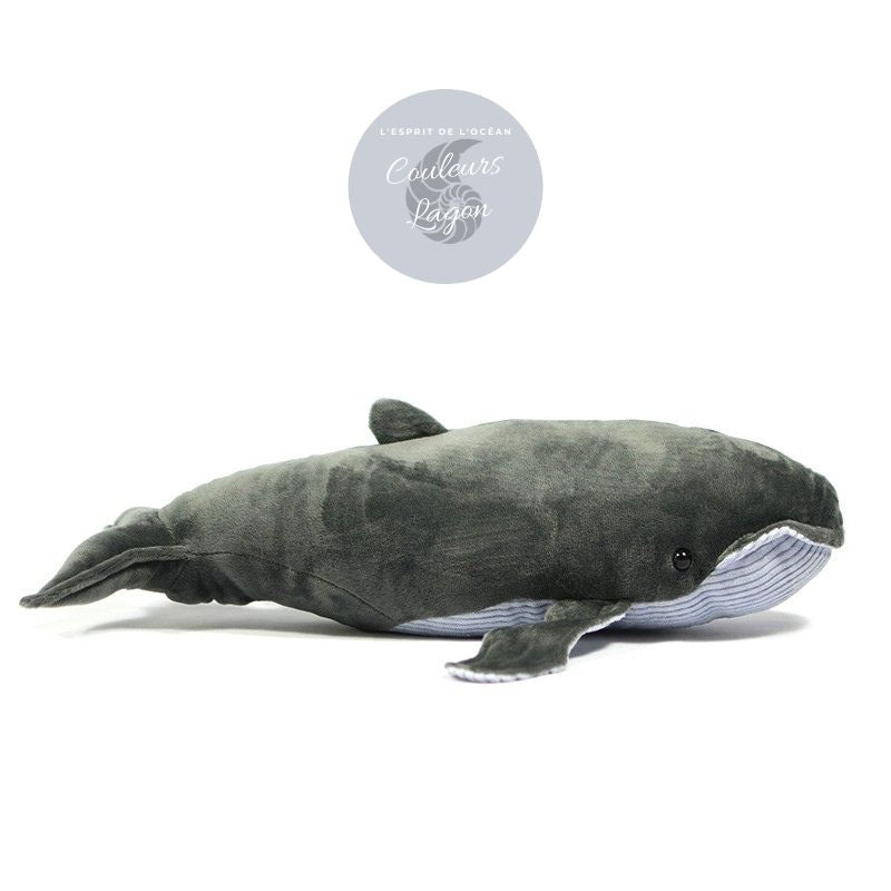 Peluche Réaliste Baleine Grise 40cm - Couleurs Lagon - profil droit