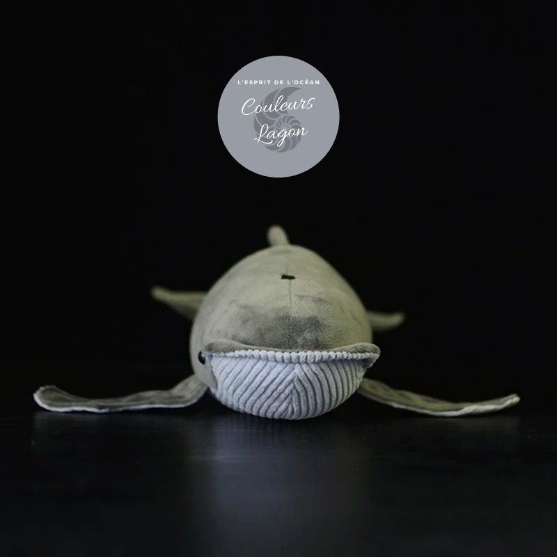 Peluche Réaliste Baleine Grise 40cm - Couleurs Lagon - avant